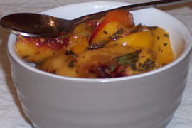 Salade de p�che � la menthe
