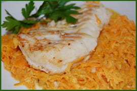 Pav�s de cabillaud, douceur de carottes