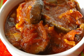 Cassolette d aubergines � la  sauce  tomate