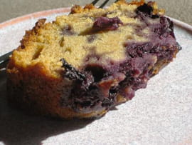 Cake aux myrtilles et � la cassonade