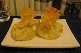 Aumoni�re de crevettes sur lit de mangue