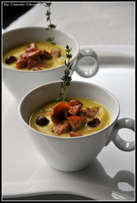 Velout� de butternut aux chanterelles
