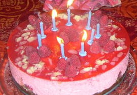 Bavarois aux framboises et gel�e de kiwis
