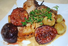 C�tes de porc sauce moutarde, mi figues mi raisins
