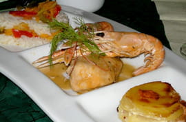 Poulet aux langoustines