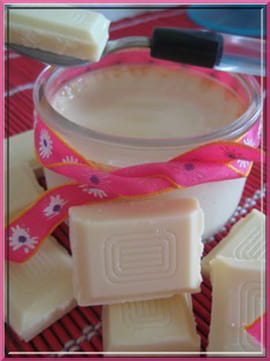 Petits pots de cr�me au chocolat blanc