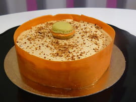 Entremets poire-caramel
