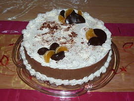 Mousse au chocolat aux pommes flamb�es au calvados