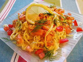 Tagliatelles au saumon et � l aneth