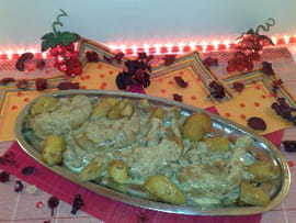 Pintade au cidre et au miel
