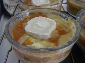 Puddings au  ch�vre et � la tomate