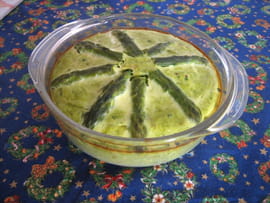 Flan d asperges vertes � l �chalote et noix de muscade