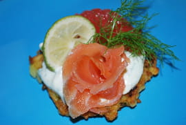 Blinis de pommes de terre au saumon fum�