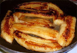 Bananes flamb�es au chocolat