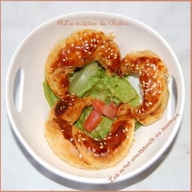 Mini croissant au saumon fum�