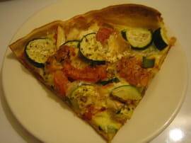 Tarte courgette, ch�vre, tomate