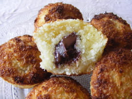 Moelleux coco, coeur de chocolat