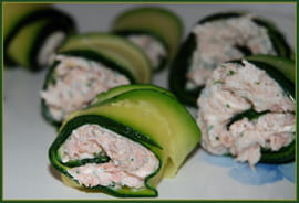 Roulades de courgettes au thon
