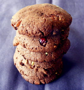 Cookies cacao, cranberries, noix de p�can, quinoa