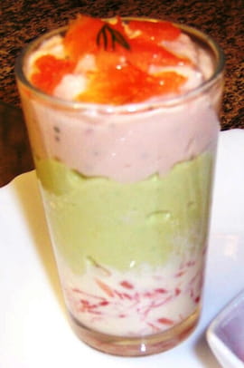 Verrine avocat, saumon, pamplemousse