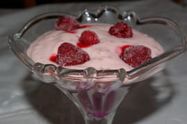 Mousse aux framboises et aux perles du Japon
