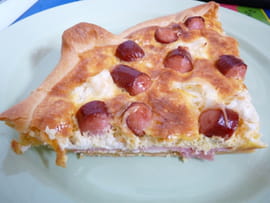 Quiche au bacon et � la saucisse de Strasbourg