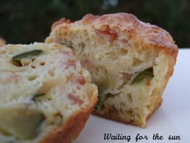 Muffins courgettes, jambon et cumin