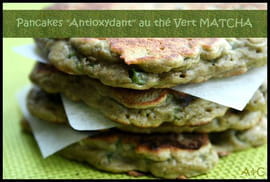 Pancakes petits pois, th� vert, noix de cajou