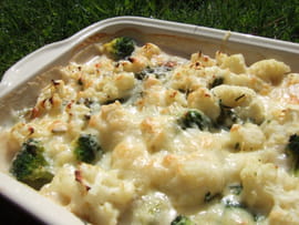 Gratin chou-fleur et brocoli