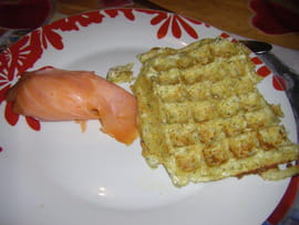 Gaufres aux pommes de terre et saumon fum�