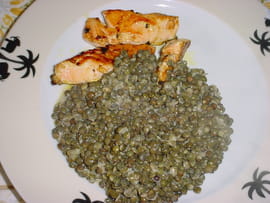 Saumon aux lentilles cr�meuses