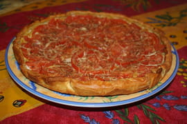 Tarte � la tomate, miel et moutarde