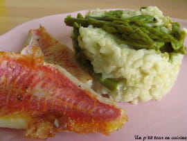 Risotto aux asperges et ses petits filets de rouget