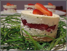 D�lice aux fraises et  mousse au chocolat blanc