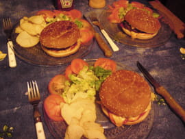 Hamburger am�ricain au pain de viande maison