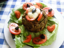 Artichauts farcis aux oeufs poch�s
