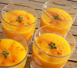 Soupe glac�e carottes, ananas et cumin