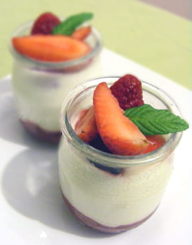 Fromage blanc au citron, fruits rouges et confiture