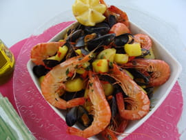Blanc de seiche safran� aux fruits de mer