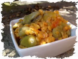 Curry de f�ves et lentilles roses