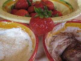 Panier de fraises choco-coco