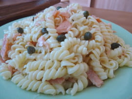 P�tes au saumon fum� sauce parmesan
