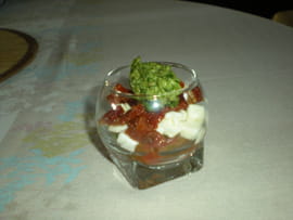 Duo de tomates au basilic et � la mozzarella