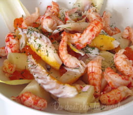 Haddock et �crevisses au persil tub�reux