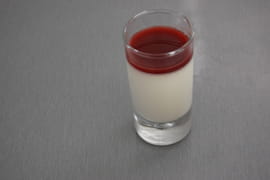 Panna cotta � la vanille et au coulis de framboises