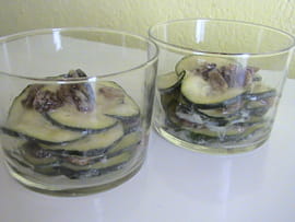 Timbales de courgettes � la sauce cors�e