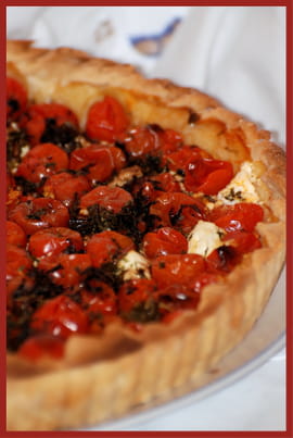 Tarte aux tomates cerises et ch�vre frais