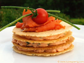 Mille-feuille de mousse de saumon