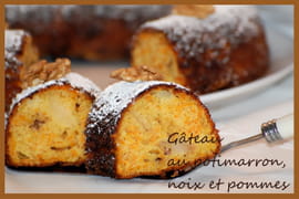 G�teau au potimarron, noix et pommes
