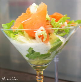 Verrine fra�cheur avocat-saumon fum�